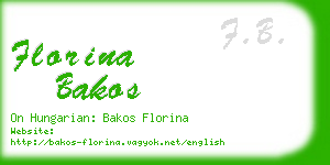 florina bakos business card